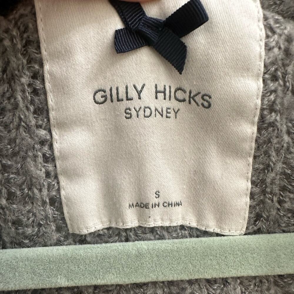 A&F Gilly Hicks Open Front Chunky Knit Wool Cardigan Sweater Gray Cozy Small! - Picture 3 of 7